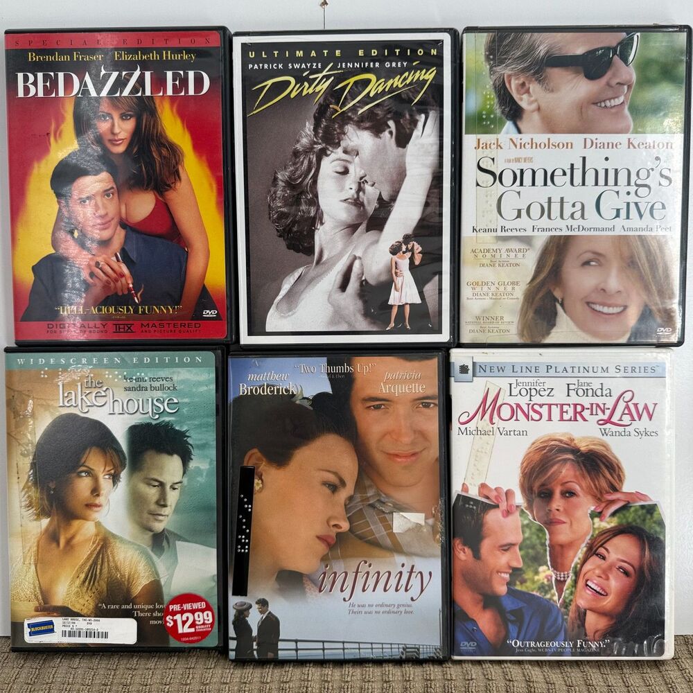 Romantic Comedy DVD Lot 6 Dirty Dancing Lake House Monster-in-Law Bedazzled